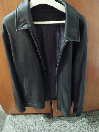 Chaqueta cuero marrón hombre talla 6