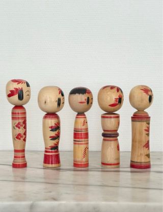 5 Bambole Kokeshi Vintage 1960/1970