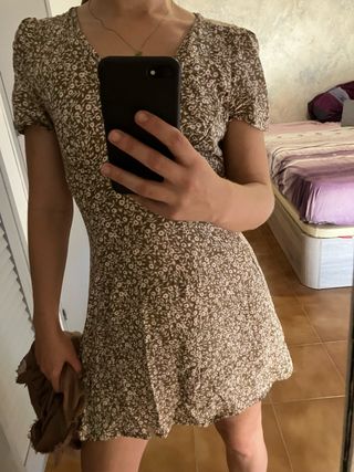 Vestido boho corto - flores - nuevo