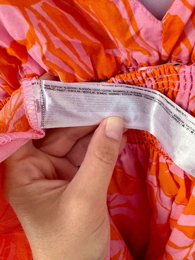 Vestito Lungo Mango Arancio Rosa