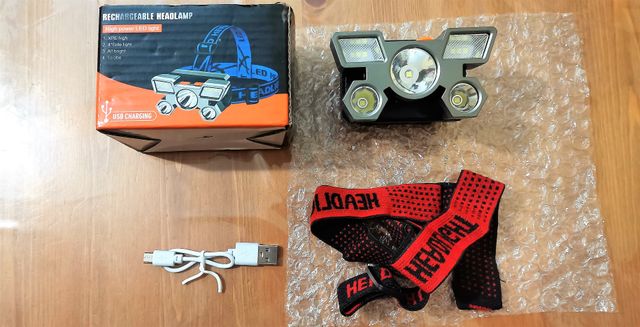 Linterna frontal LED recargable