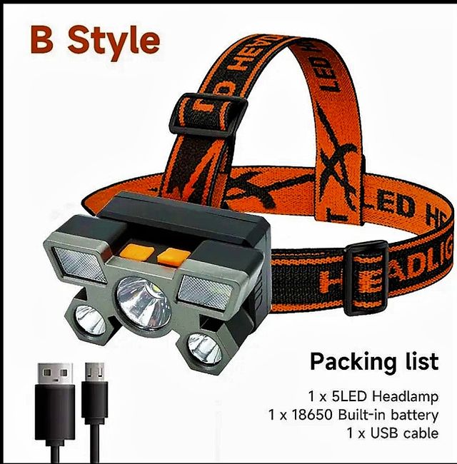 Linterna frontal LED recargable