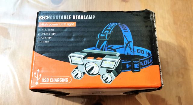 Linterna frontal LED recargable