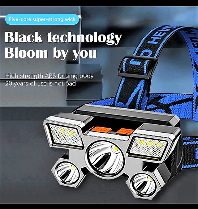 Linterna frontal LED recargable