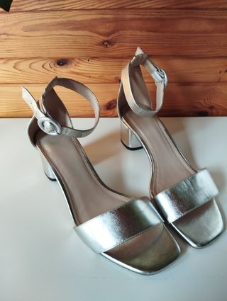 Sandalias Plataforma Plata