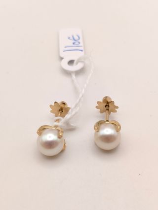 Pendientes oro 18k perla