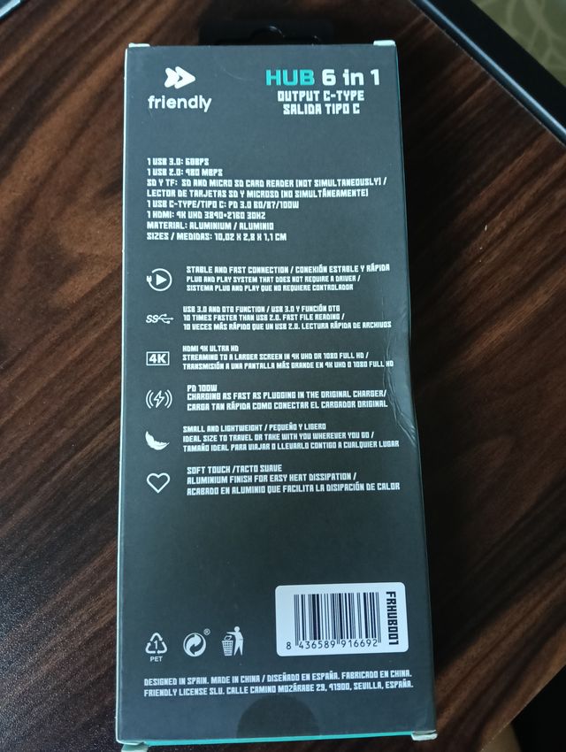 Hub USB-C 6 en 1 Friendly