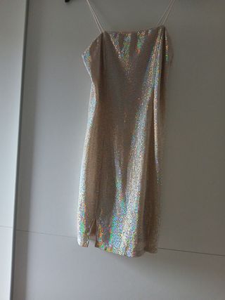 Vestido corto dorado fiesta