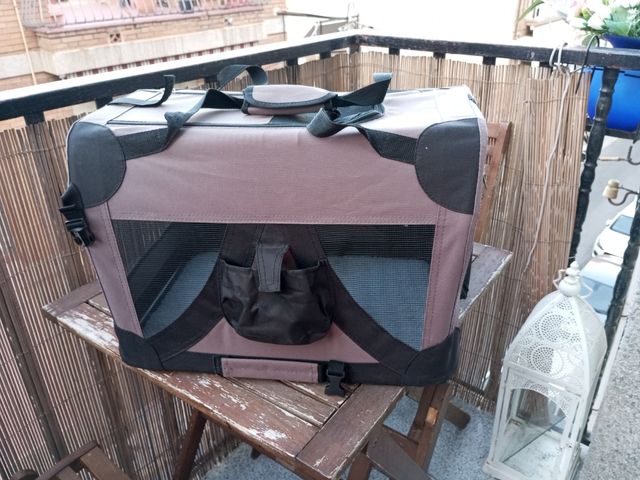 Transportín plegable marrón