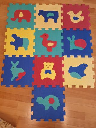 Alfombra puzzle animales