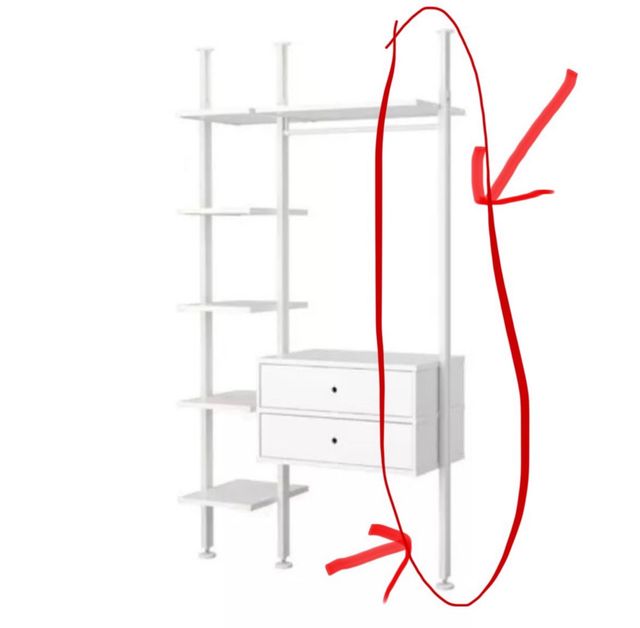 ELVARLI IKEA - 1 poste blanco NUEVO 222-350cm