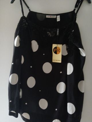 Blusa negra lunares Punt Roma