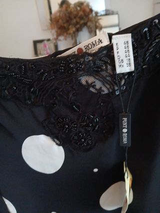 Blusa negra lunares Punt Roma