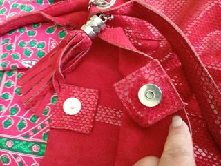 BOLSO PIEL BOHO ROJO TOTE