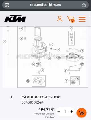 Carburador Mikuni 38mm original
