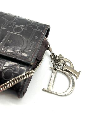 Dior cartera vintage cadena marrón