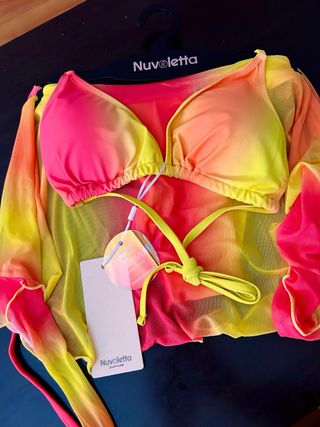 Bañador Nuvoletta rojo-amarillo talla S