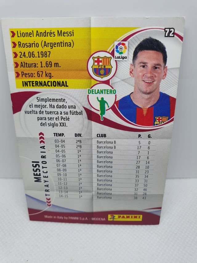 ⚽️ CROMO DE FUTBOL MESSI MGK 2015-16 MEGACRACKS 