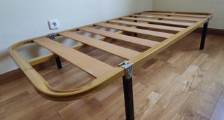 Somier/cama 180cm metal y madera