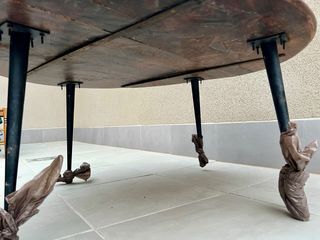 Mesa centro madera tallada