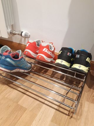 Zapatero extensible cromado - plateado Plegable 1m