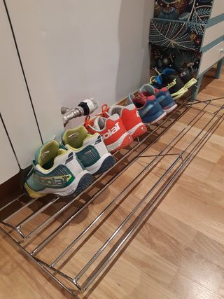 Zapatero extensible cromado - plateado Plegable 1m