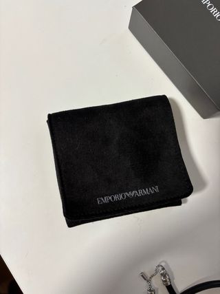 Pulsera Emporio Armani negra y plata