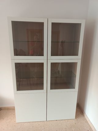 Vitrina blanca y beige - Mueble expositor
