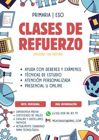 Clases particulares Primaria y ESO- Refuerzo total