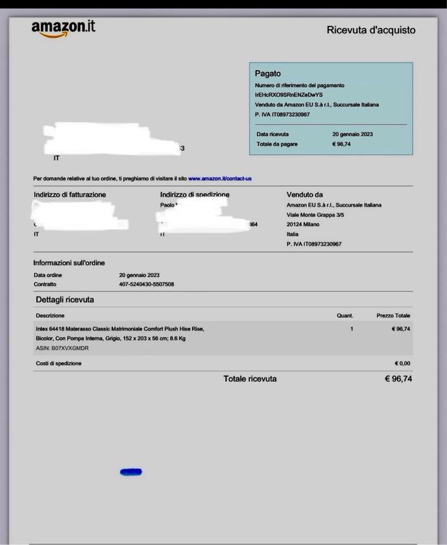 Materasso Intex matrimoniale + pompa