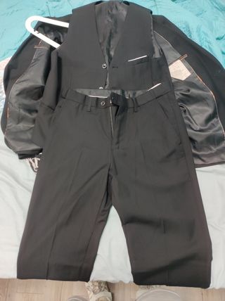 Traje negro hombre - 3 piezas