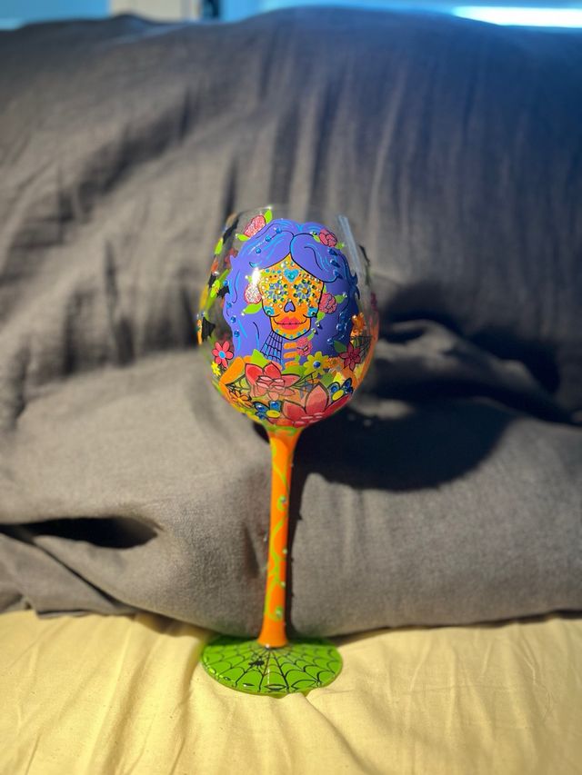 Copa vino calavera mexicana Lolita