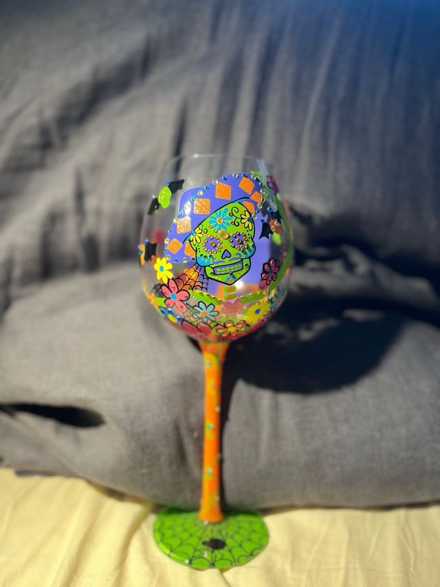 Copa vino calavera mexicana Lolita