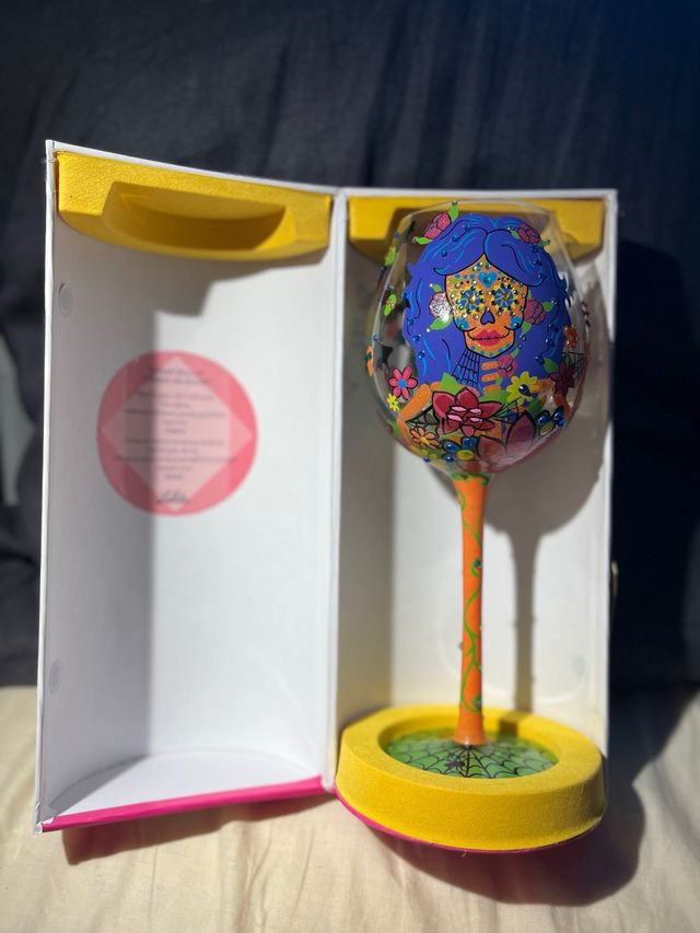 Copa vino calavera mexicana Lolita