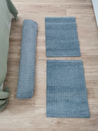 Alfombra Langsted IKEA AZUL-BLANCO 4 ud NEGOCIABLE