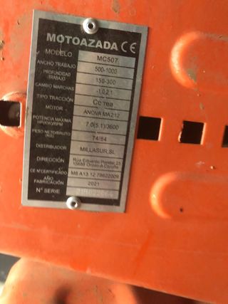 Moticultor Anova MC507 usado