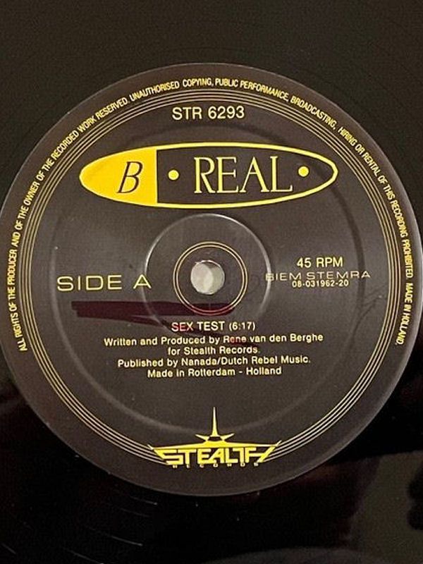 B Real "Sex Test" vinile tech house / hard house