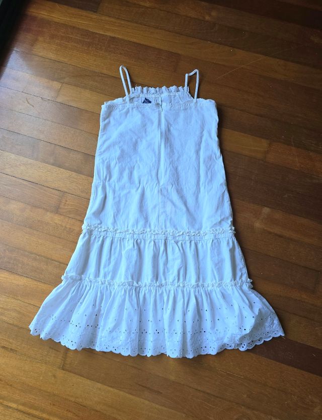 Vestido blanco niña lino y algodón