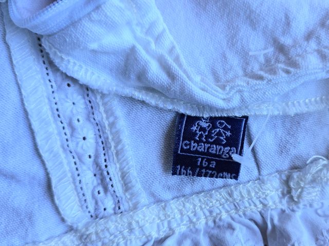 Vestido blanco niña lino y algodón