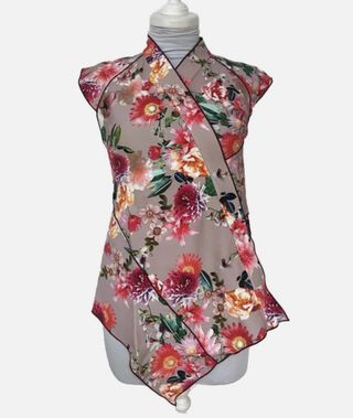 Kimono Zara asimmetrico fiori
