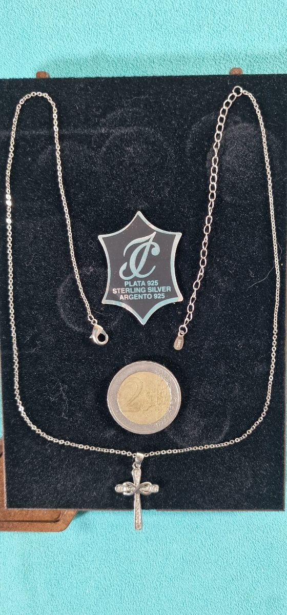 Cadena y Cruz Circonitas "AMOR DE JESÚS" Plata 925