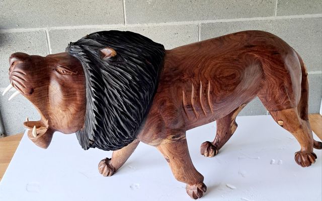 2 Leoni legno artigianali