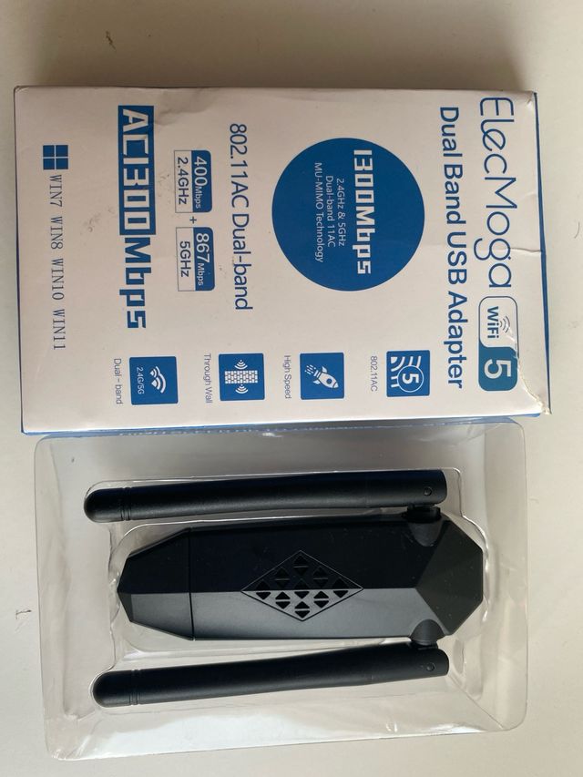 Adaptador Wifi USB Dual Band ElecMoga 1300Mbps