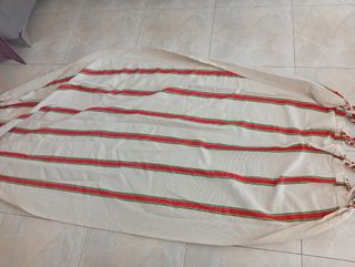 Hamaca algodón rayas rojas