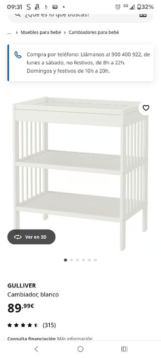 Cambiador bebé IKEA blanco