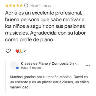 Clases de piano + de 8 años de experiencia
