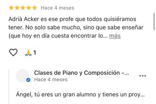 Clases de piano + de 8 años de experiencia