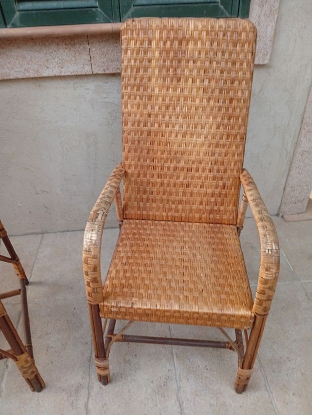Sillones mimbre antiguos