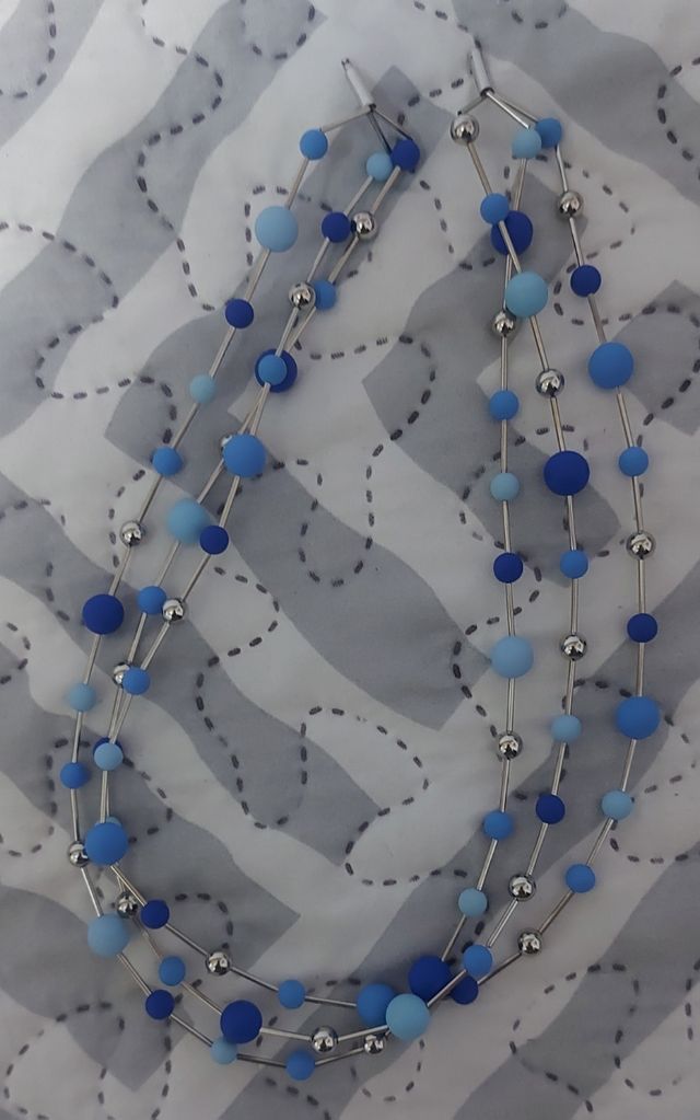 Collar y pulsera azules | Plata