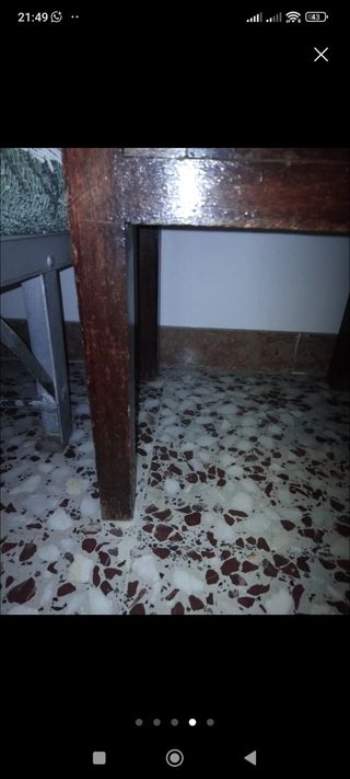 Mesilla noche antigua - Madera y mármol